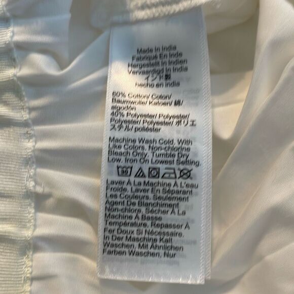 J. Crew Smocked Waist Pleated Mini Skirt White Poplin Cotton XL - Picture 8 of 11